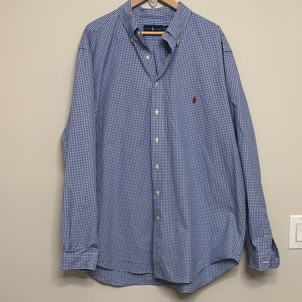 Ralph Lauren Blue Label Gingham Men's Shirt 2XL Tall